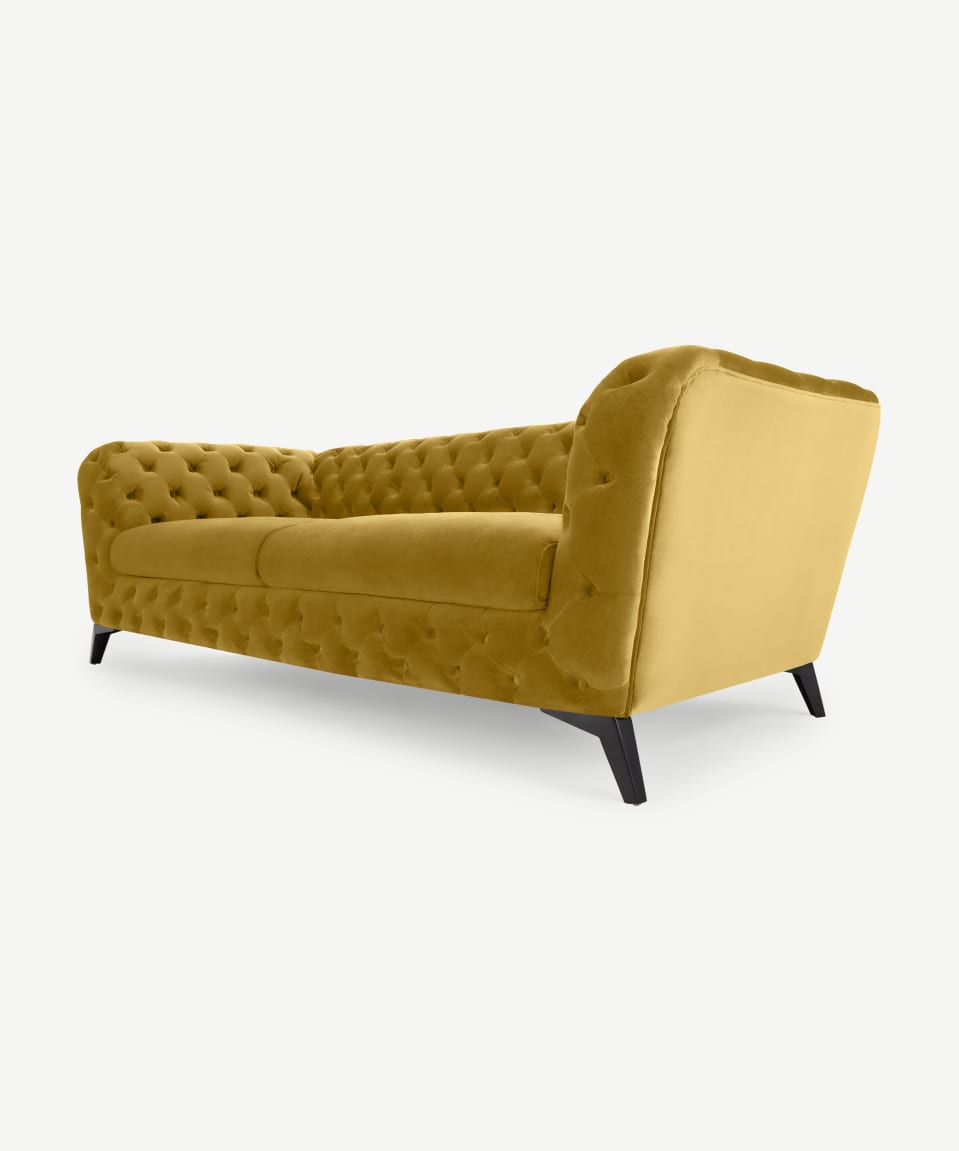 Modernist Boucle Curved Sofa — White bouclé