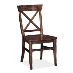 Rustic Wood X-Back Dining Chair — reclaimed timber